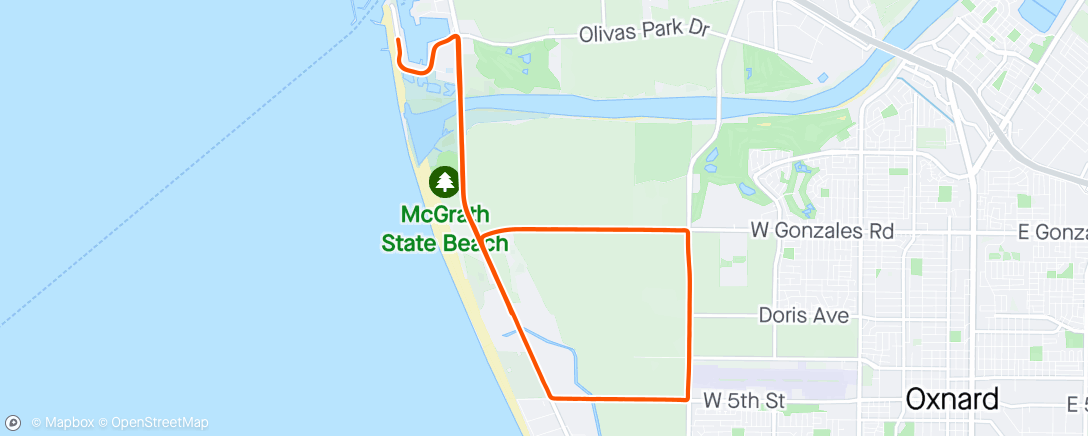 Map of the activity, Ventura Olympic Bike