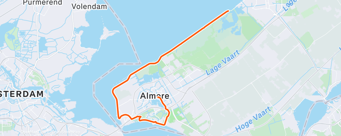 Map of the activity, ROUVY - Challenge Almere 54 km | Netherlands