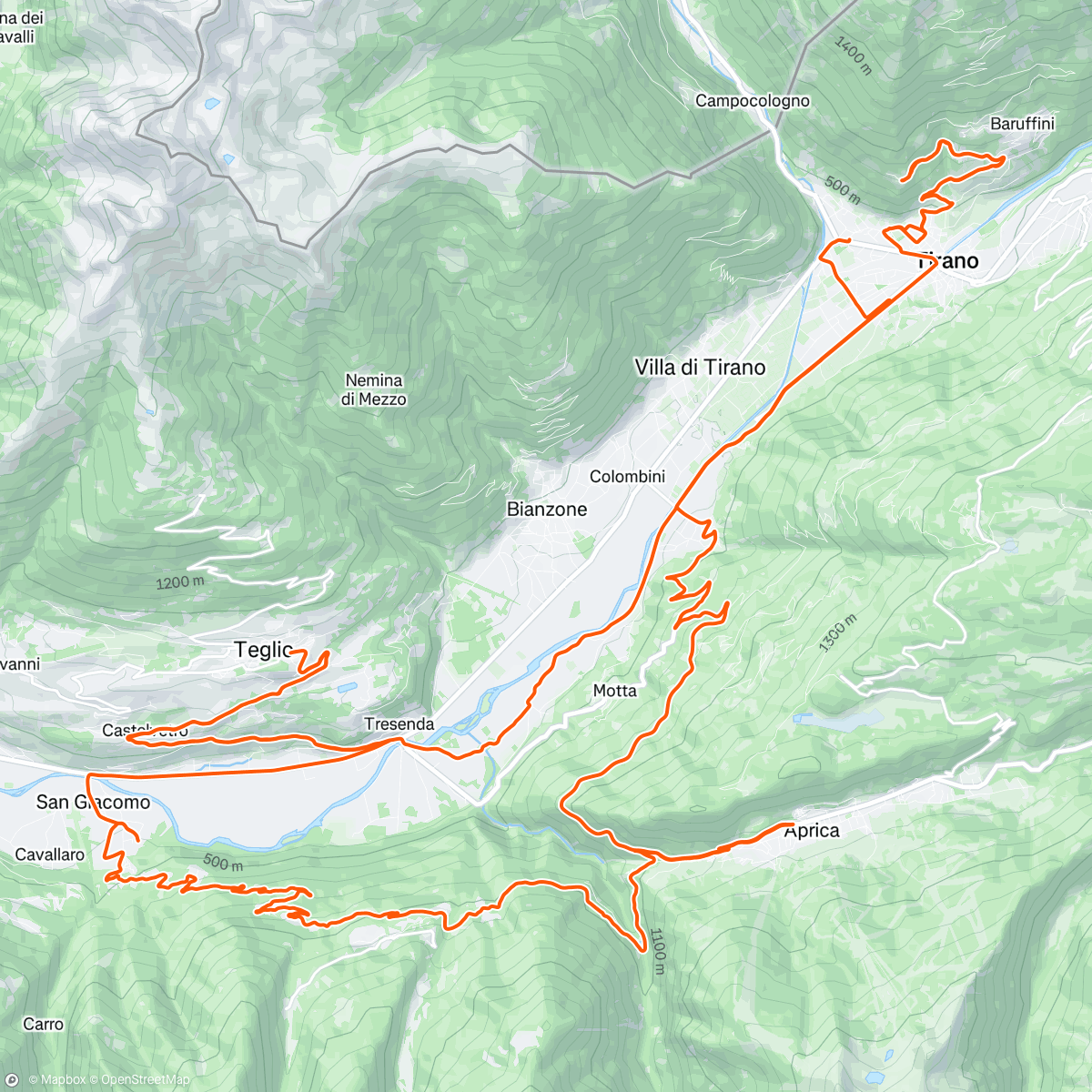 Map of the activity, Giro mattutino Tirano, Lombardia ⛅