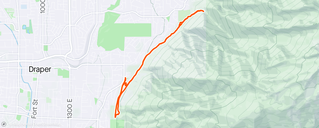 Map of the activity, Enzo run - Coyote encounter (Sandy side BST)