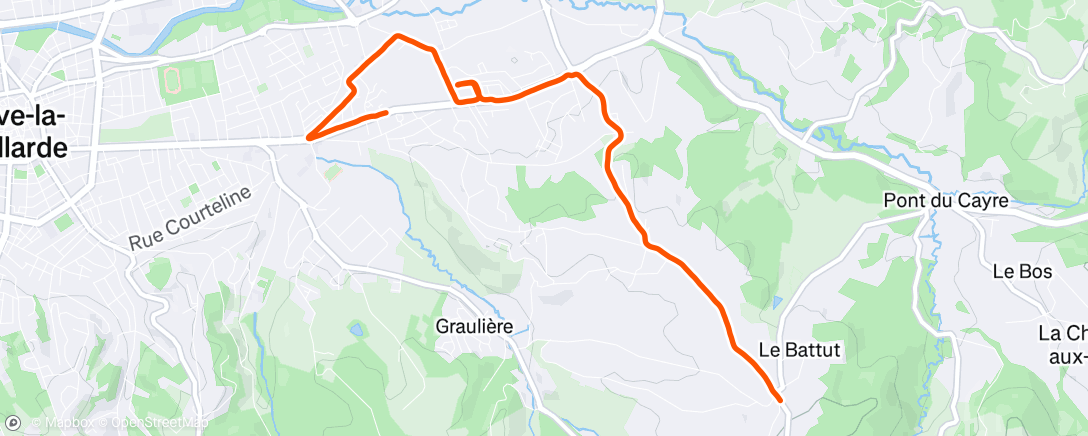 Map of the activity, Course à pied le matin