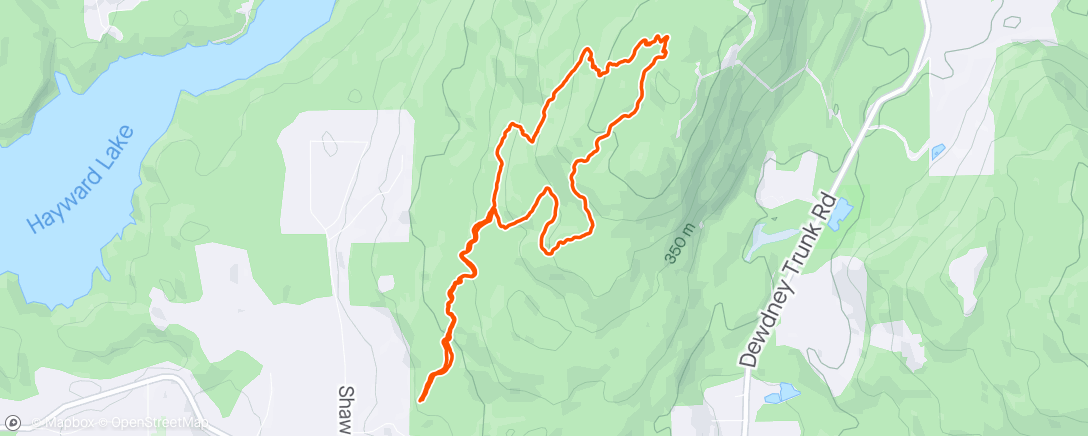 Map of the activity, Morning Hike, Red Mtn loop, with 2 friends