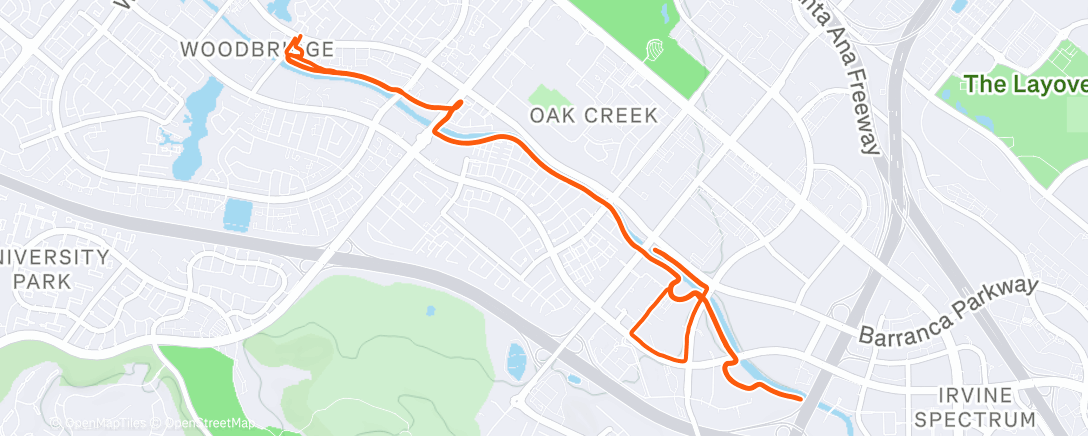 Map of the activity, Afternoon Run