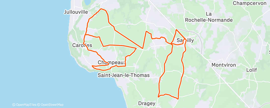 Map of the activity, Vélo du matin