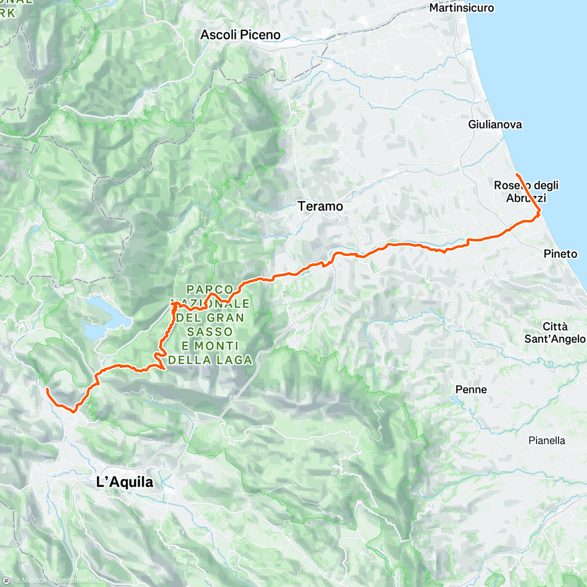 Map of the activity, Our wounds become our weapons - Abruzzo Trail Day 1, my hardest ever.
