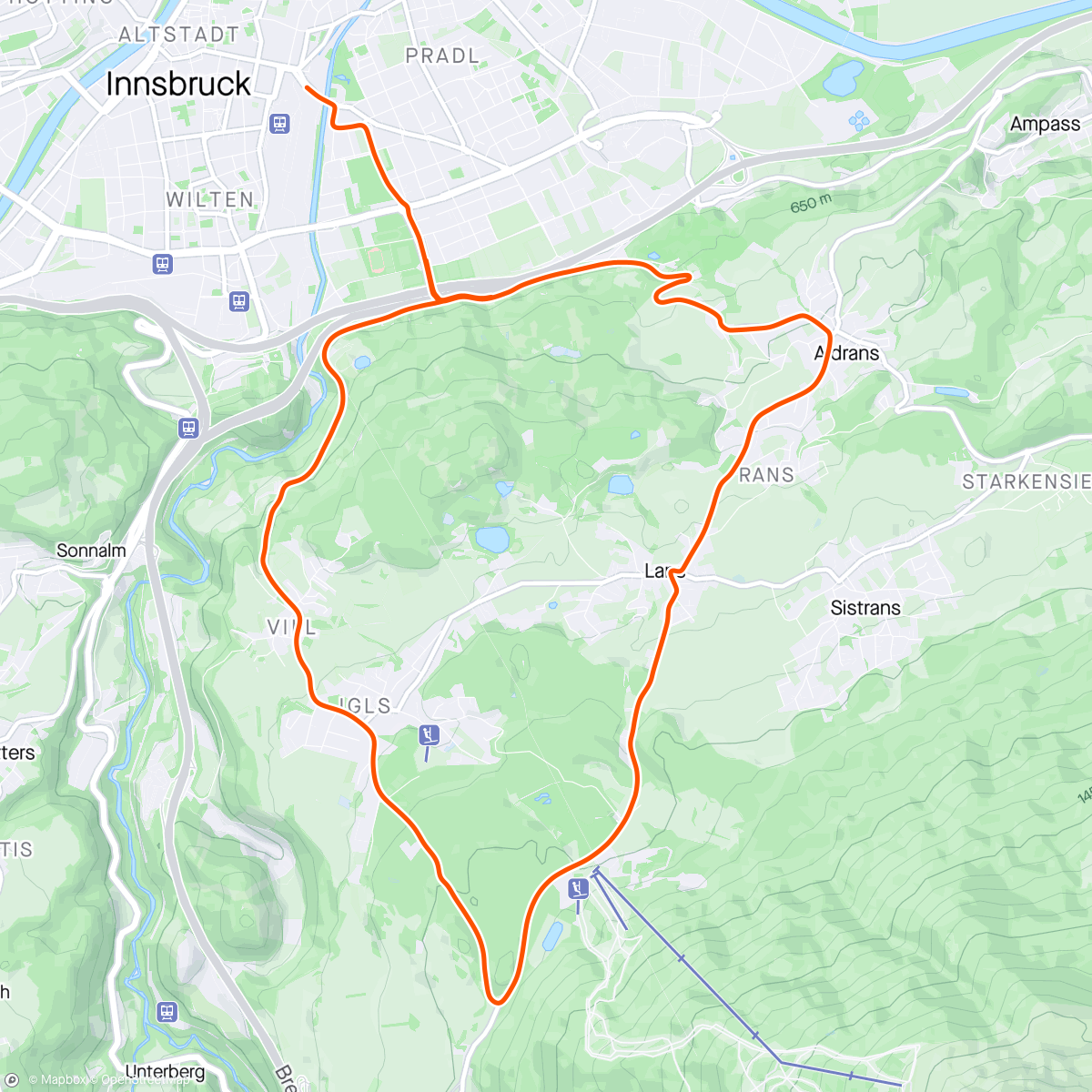 Map of the activity, Zwift - Lutscher in Innsbruck