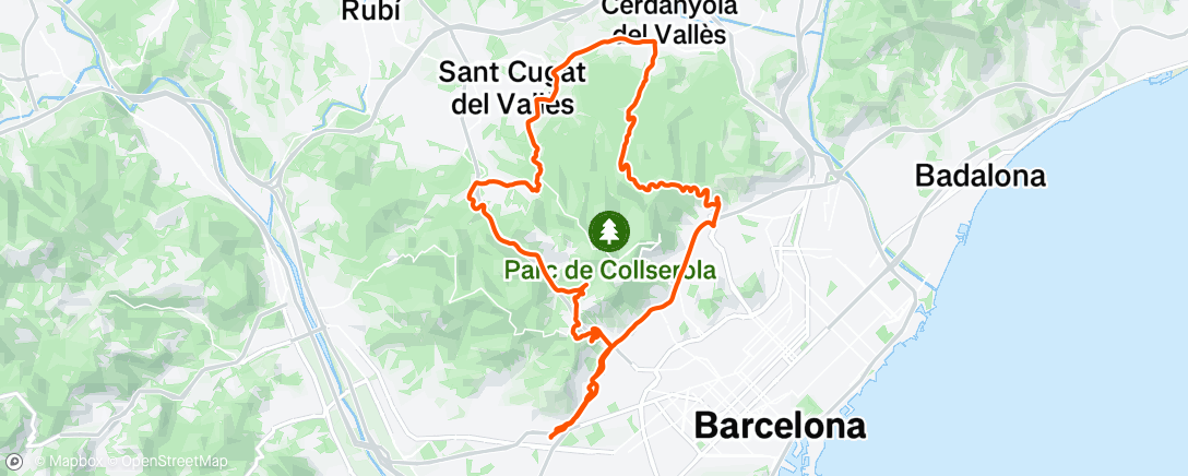 Map of the activity, Evening Ride