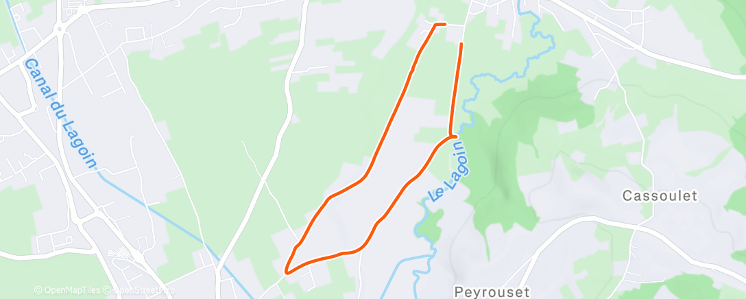 Map of the activity, Marche avec Shelby le midi