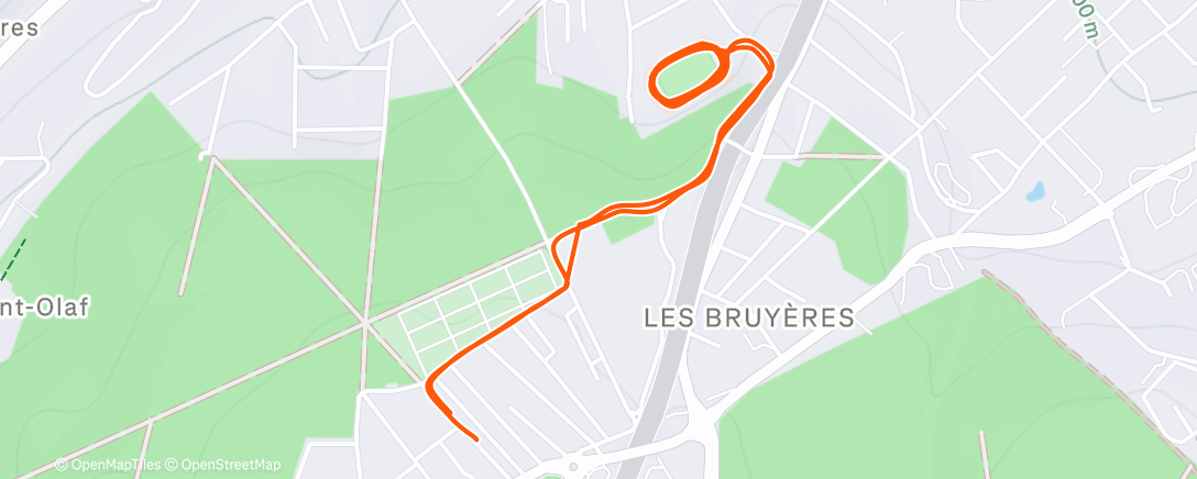 Map of the activity, Evening Run