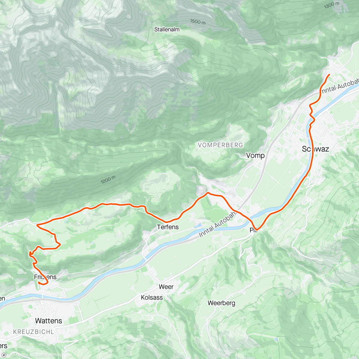Карта физической активности (ROUVY - Tour of the Alps 2024 | Stage 2 - Stans)