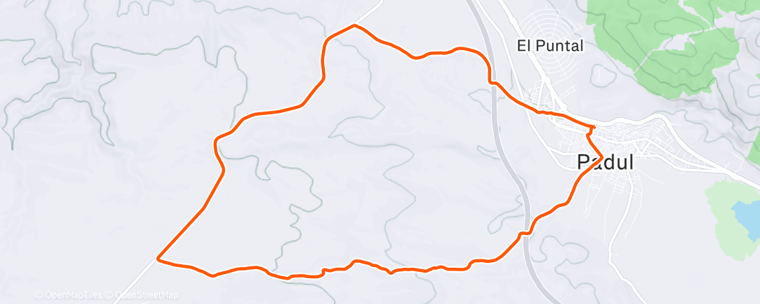 Map of the activity, Bicicleta de montaña por la tarde
