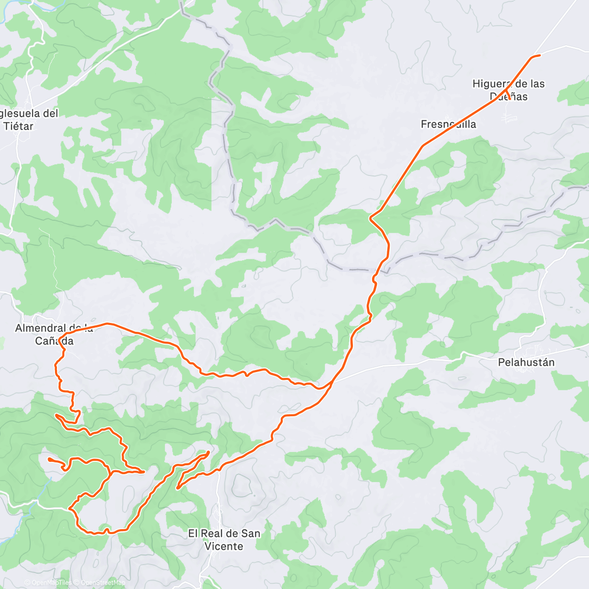 Map of the activity, Bicicleta de montaña matutina