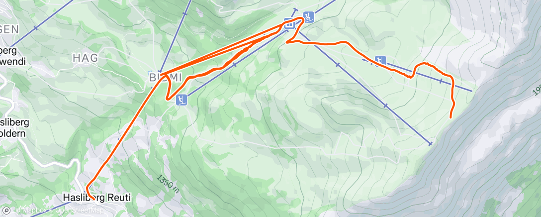 Map of the activity, Lunch Alpine Ski