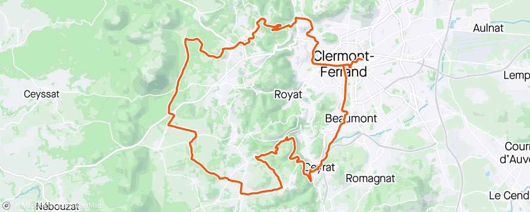 Map of the activity, Gravel afterwork tempo
