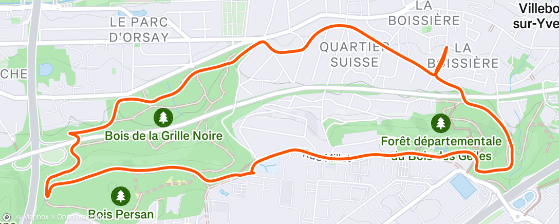 Map of the activity, Course à pied le matin