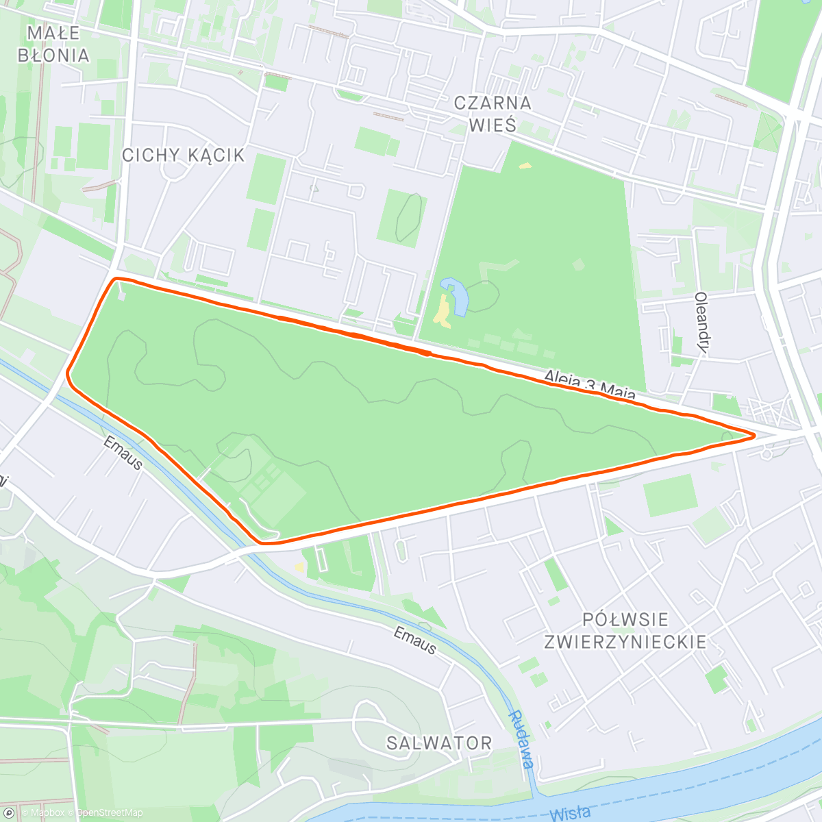 Map of the activity, 🌳 Krakow Parkwalk 🌳