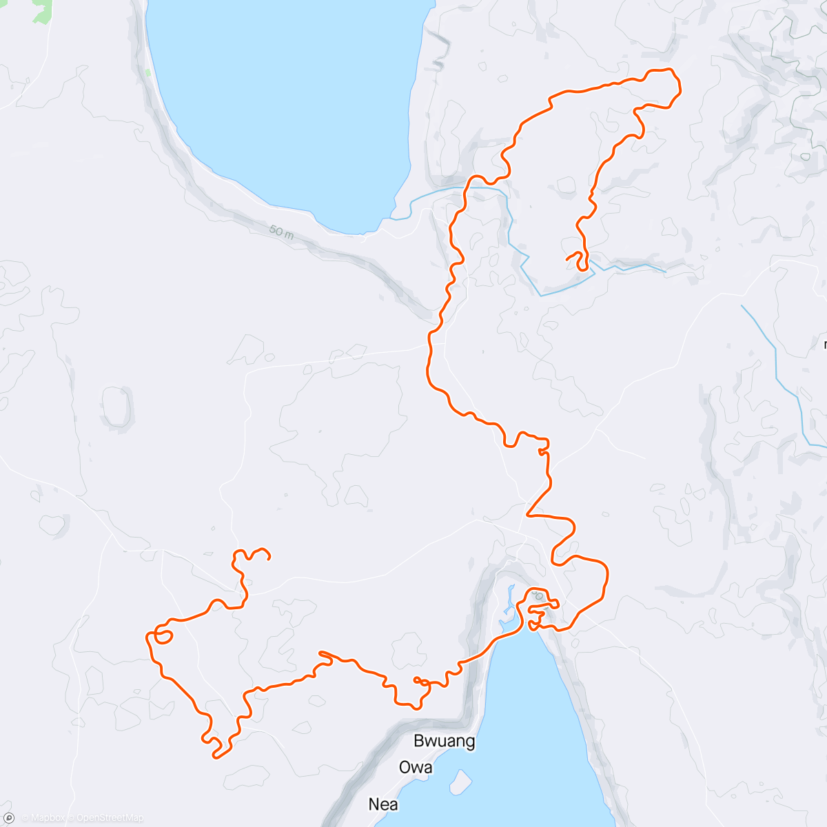 Map of the activity, Zwift - Makuri 40 in Makuri Islands