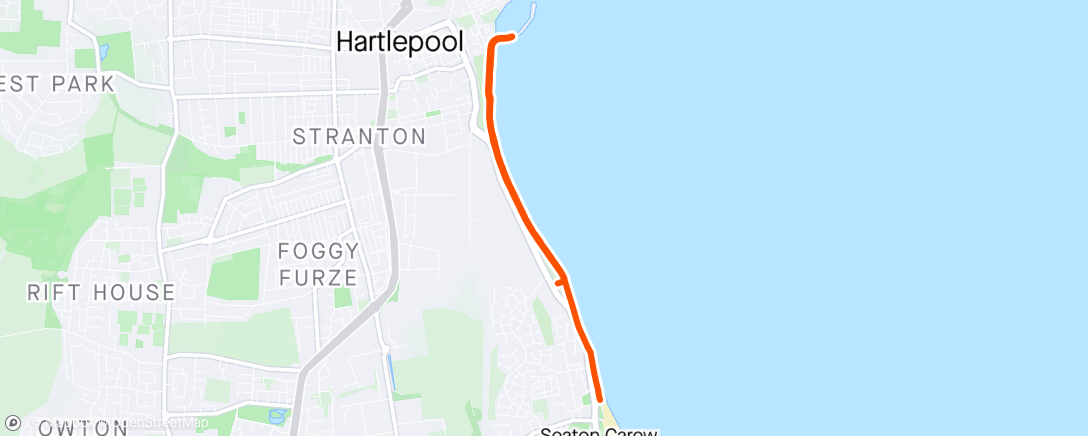 Карта физической активности (Hartlepool parkrun)