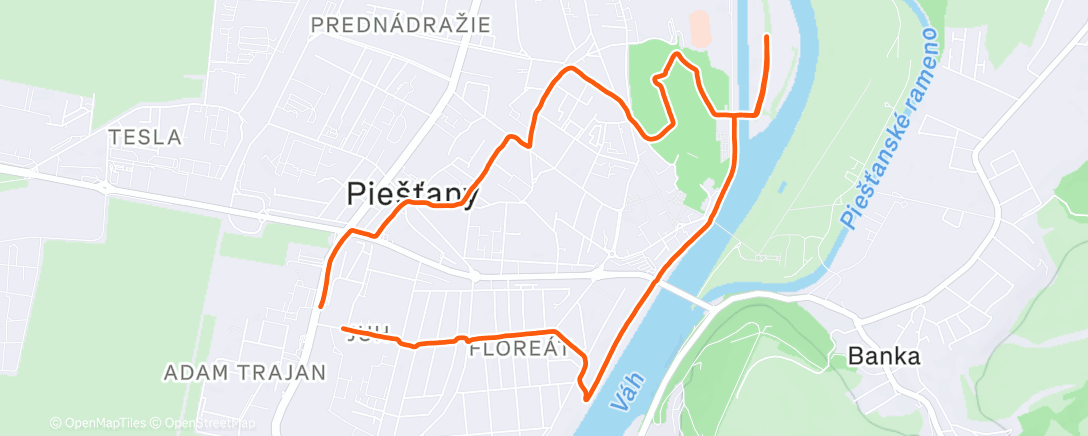 Map of the activity, Evening Trail Run