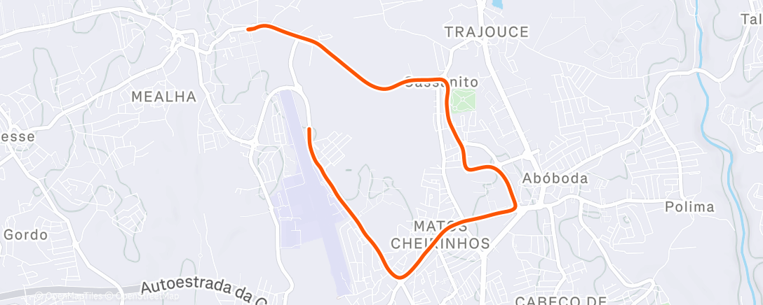 Map of the activity, Corrida ao entardecer
