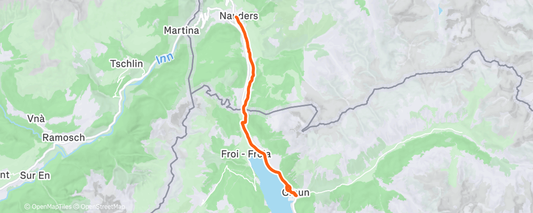Map of the activity, Wanderung am Morgen