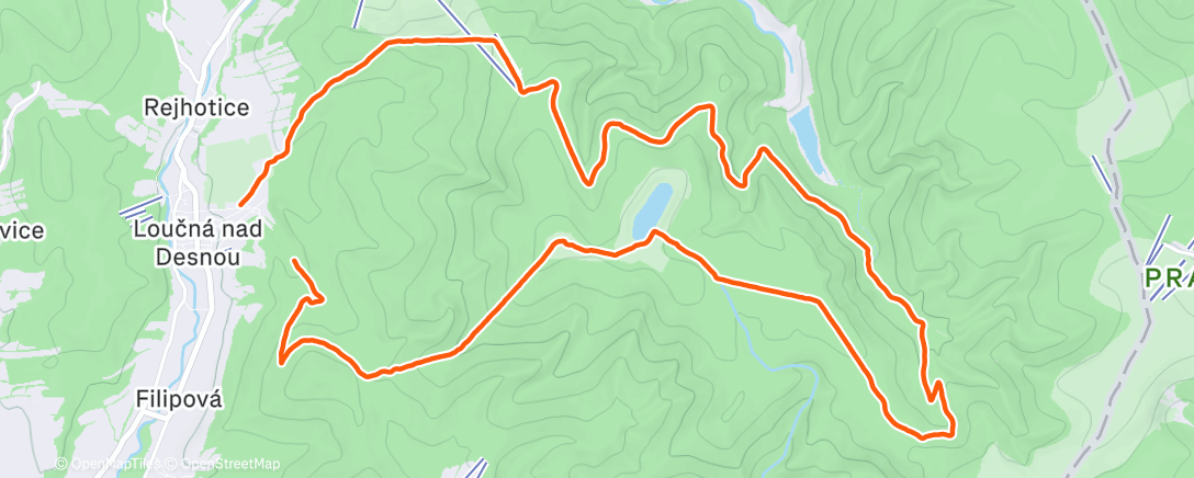 Map of the activity, Afternoon Run