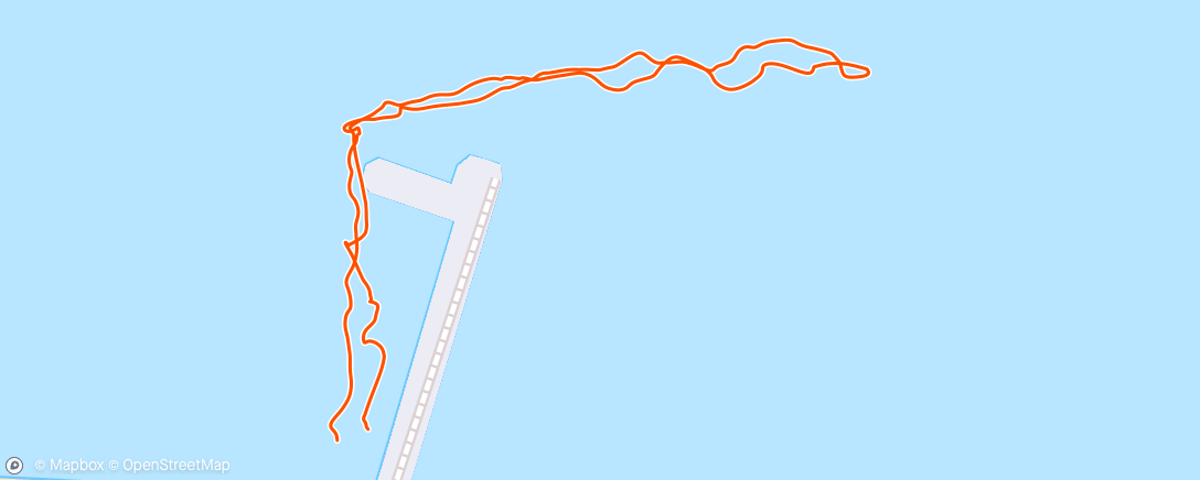 Map of the activity, Treino interrompido pelas águas vivas