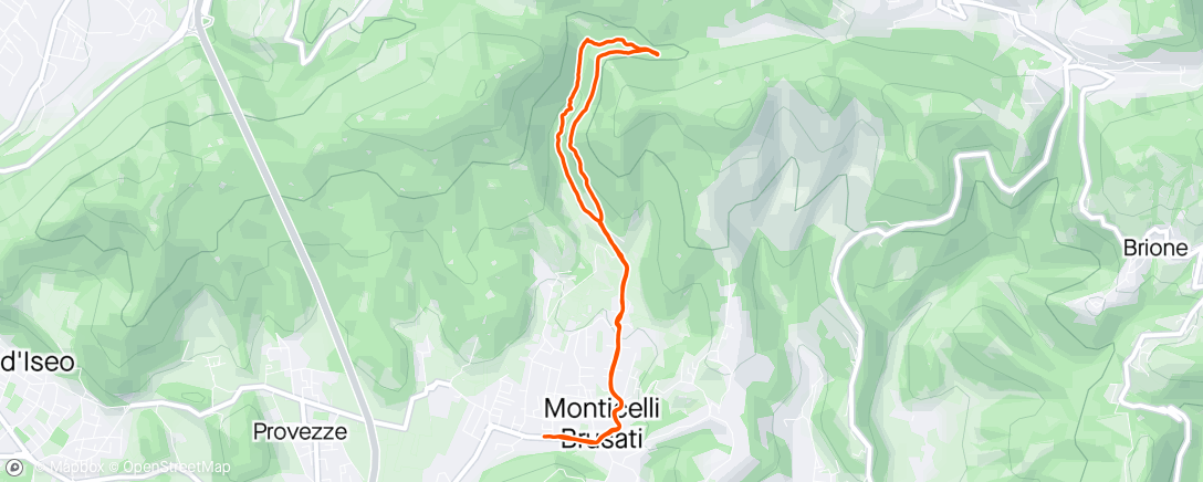 Map of the activity, Sentiero delle Cascate