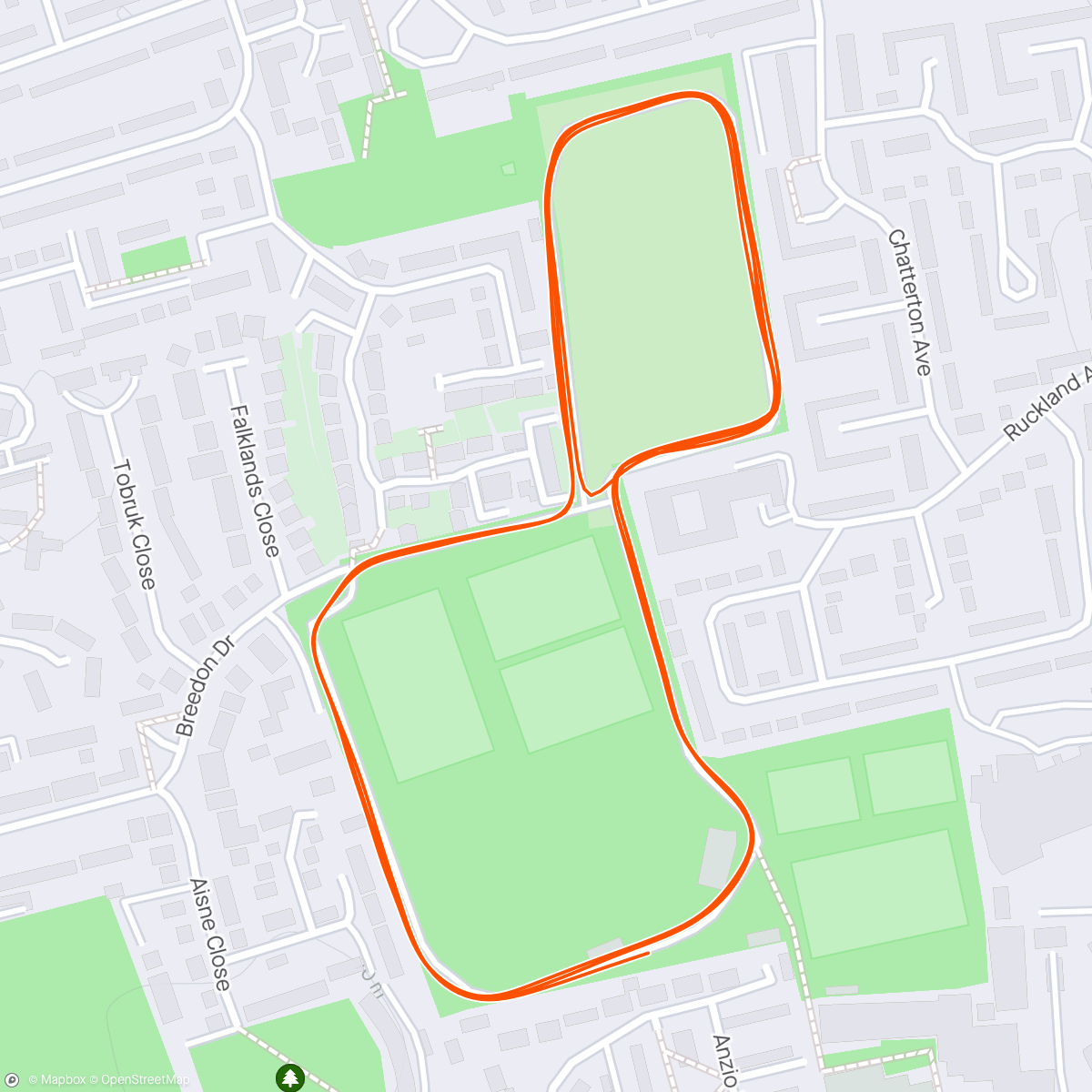 Map of the activity, Yarborough Leisure centre parkrun