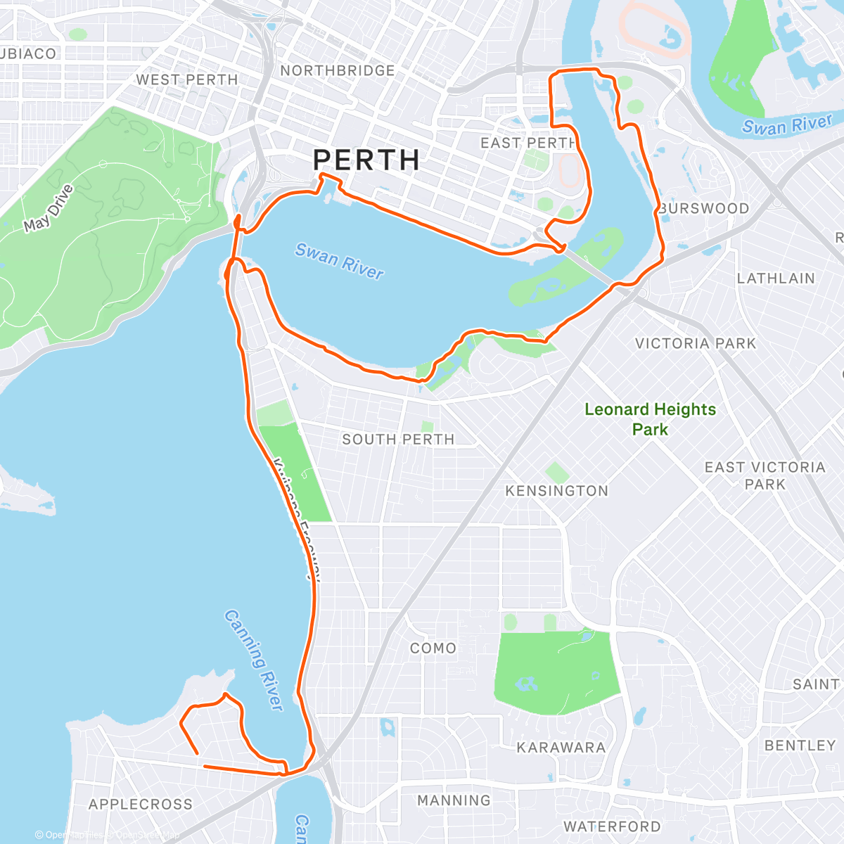 Map of the activity, Morning Ride