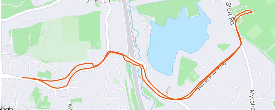 Map of the activity, Recovery run on the dreaded tarmac