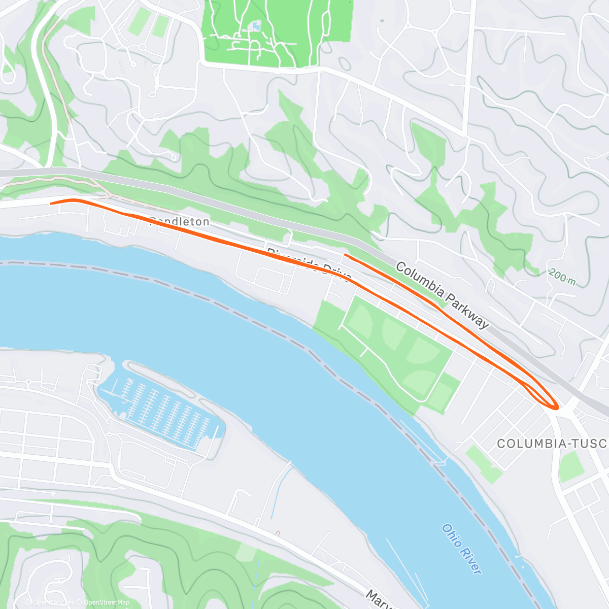 Map of the activity, Morning Run