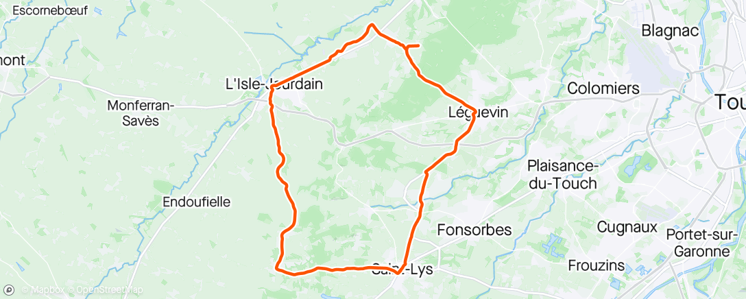 Map of the activity, Sortie vélo dans l'après-midi