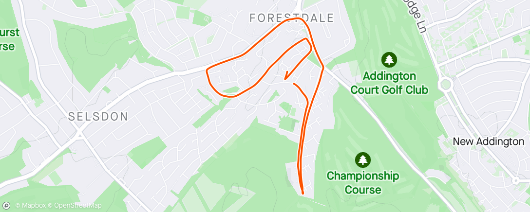 Map of the activity, Thursday 5k loop