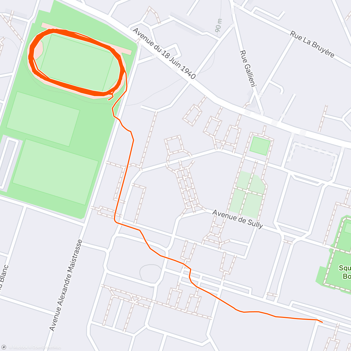 Map of the activity, Lunch Run