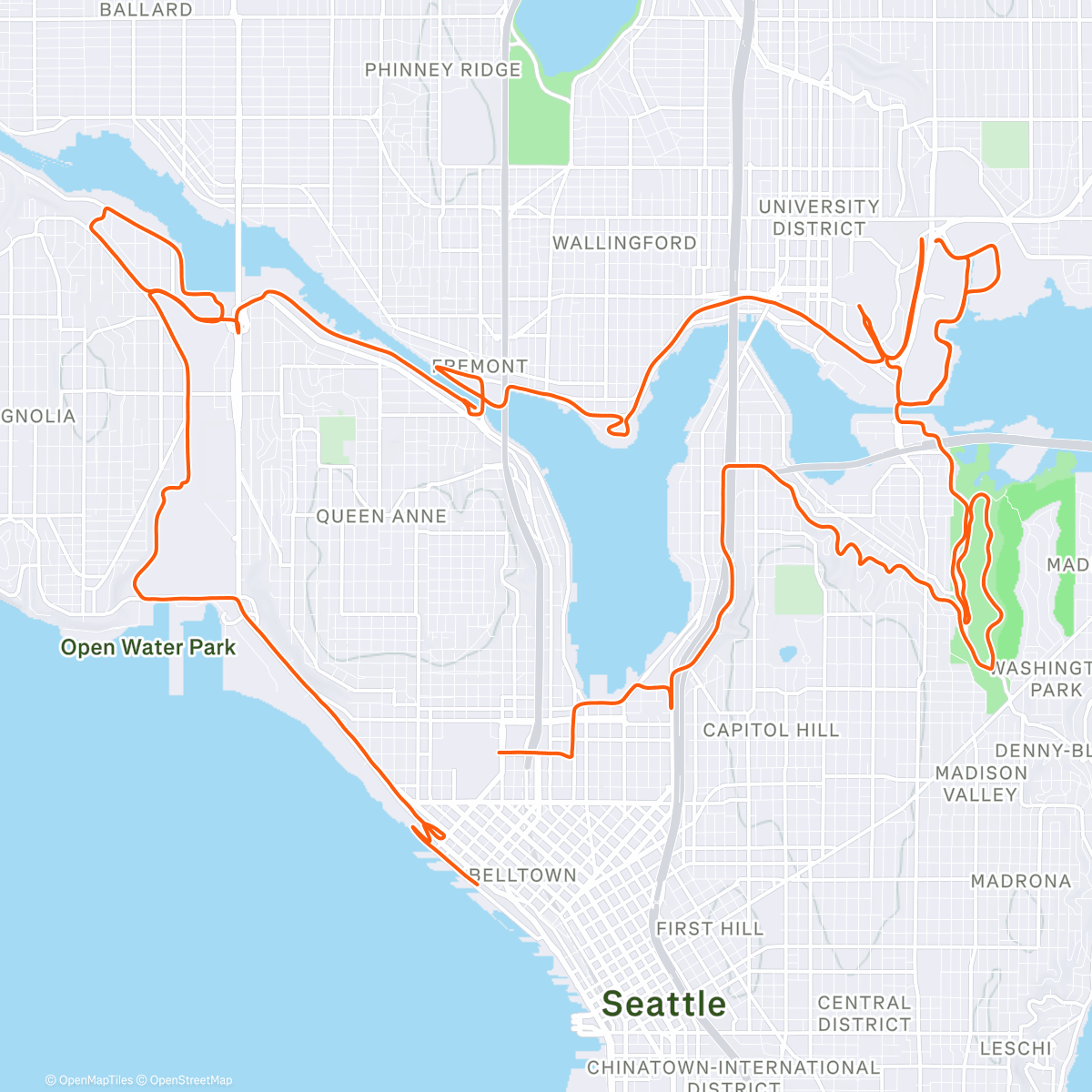 Map of the activity, Sub-3 Seattle Marathon!!!
