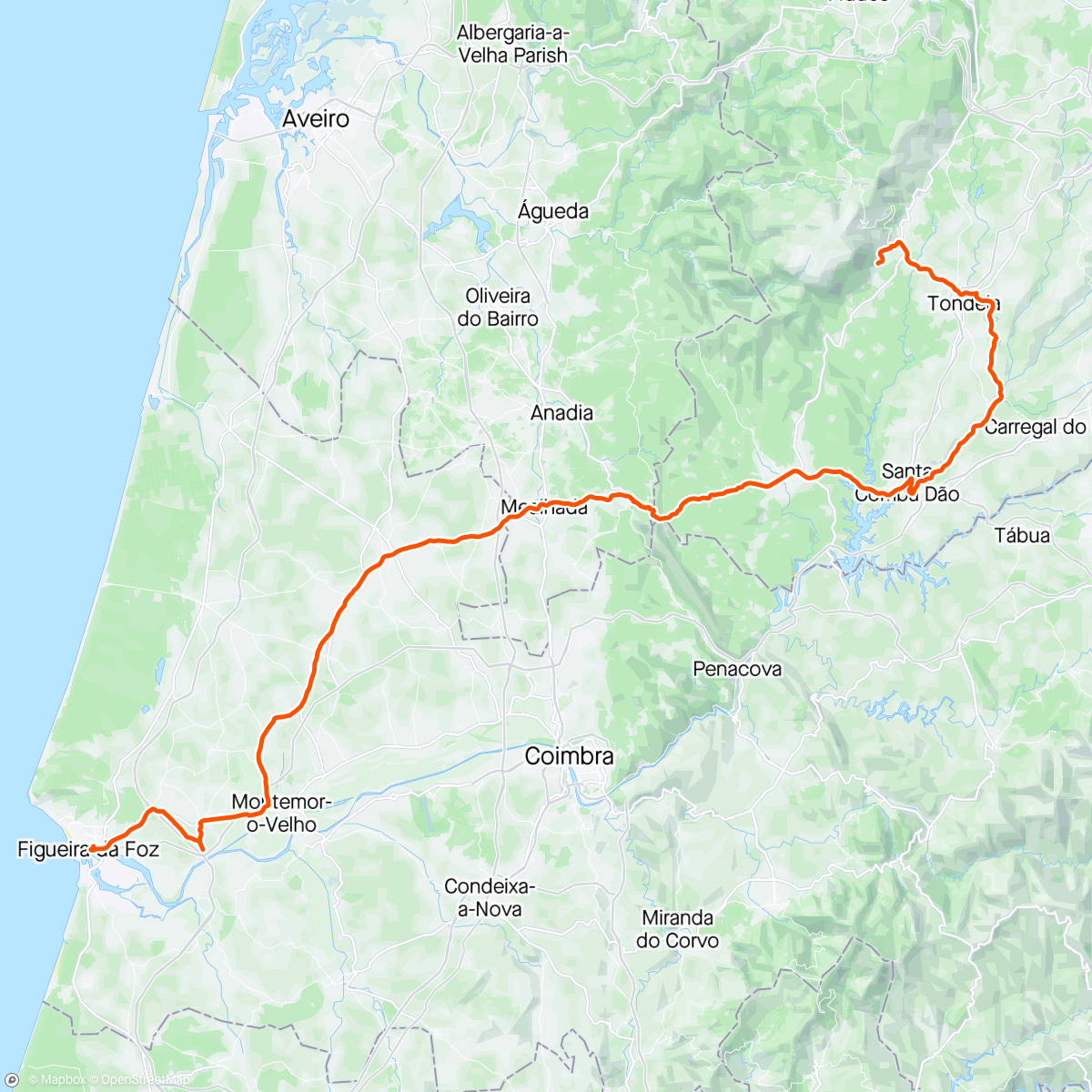 Mapa de la actividad (Bike packing to Caramulo)