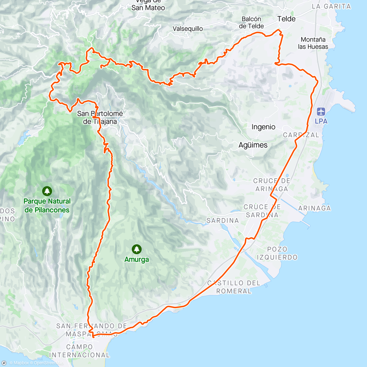 Map of the activity, Pico (GC 130 Telde) 🥳🚲☀️🌴