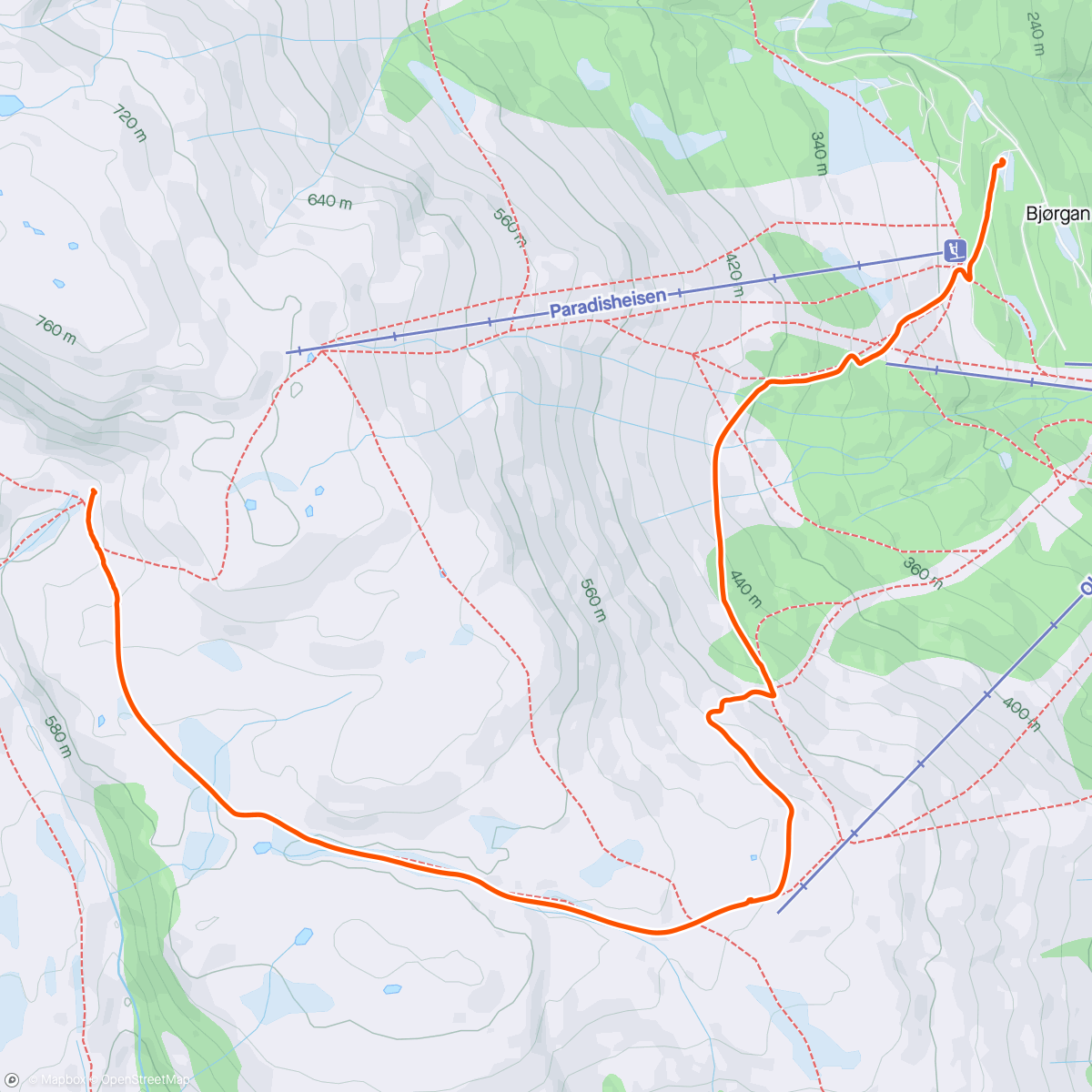 Map of the activity, Downhill smollwill på skate
