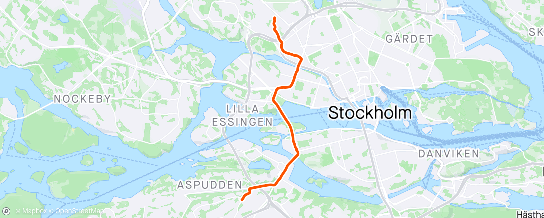 Map of the activity, Morning Run to work