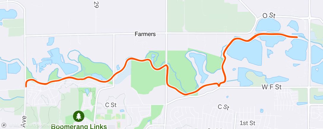 Map of the activity, Long Run Day