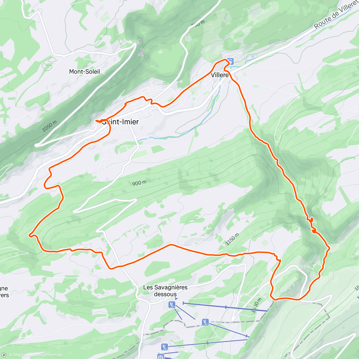 Map of the activity, Trail dans l'après-midi