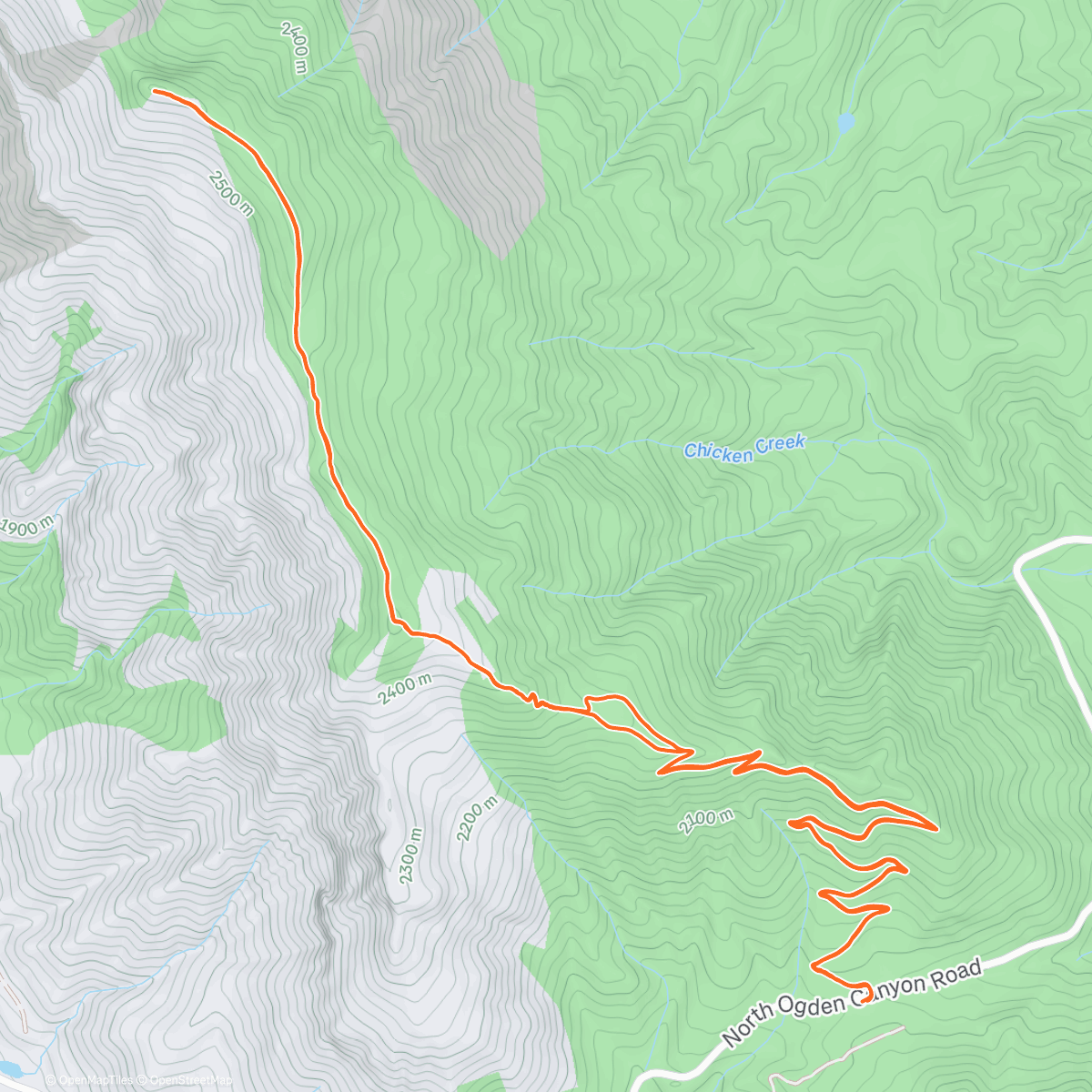 Map of the activity, Chilly Peak