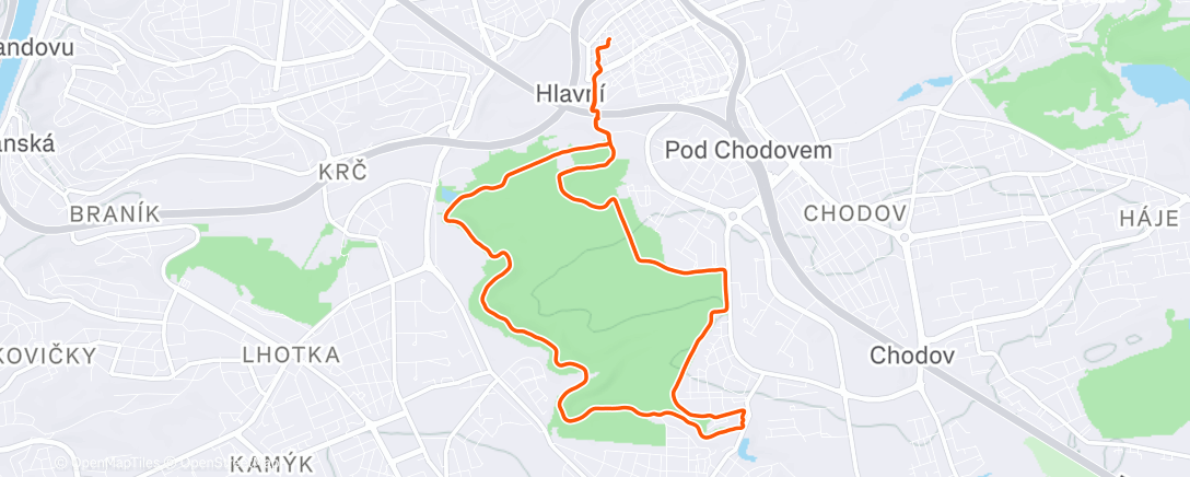 Map of the activity, Lunch Trail Run