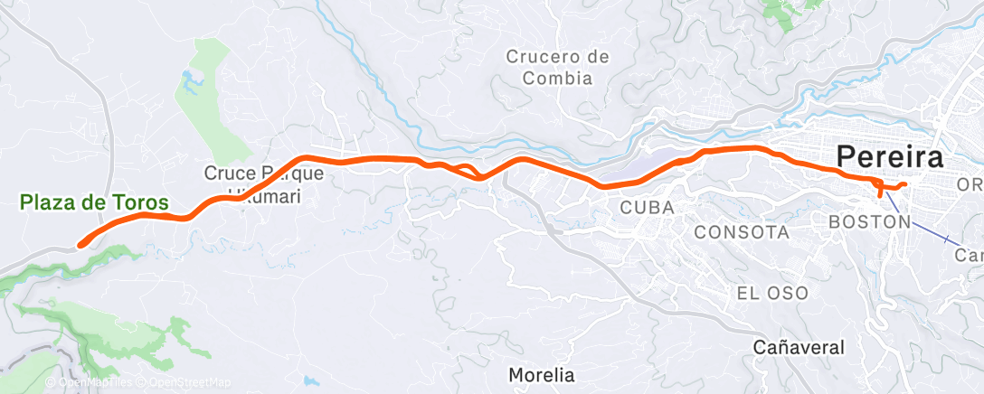 Map of the activity, Bicicleta a la hora del almuerzo