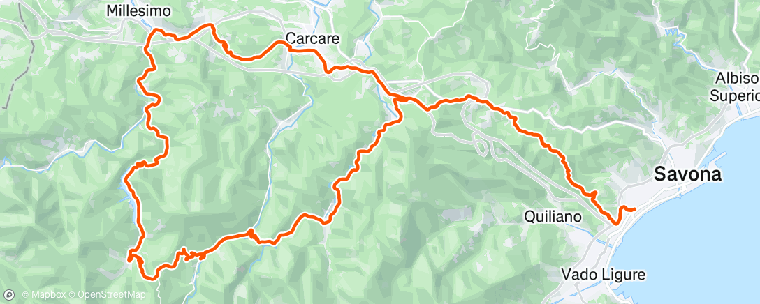Map of the activity, Pedalata mattutina
