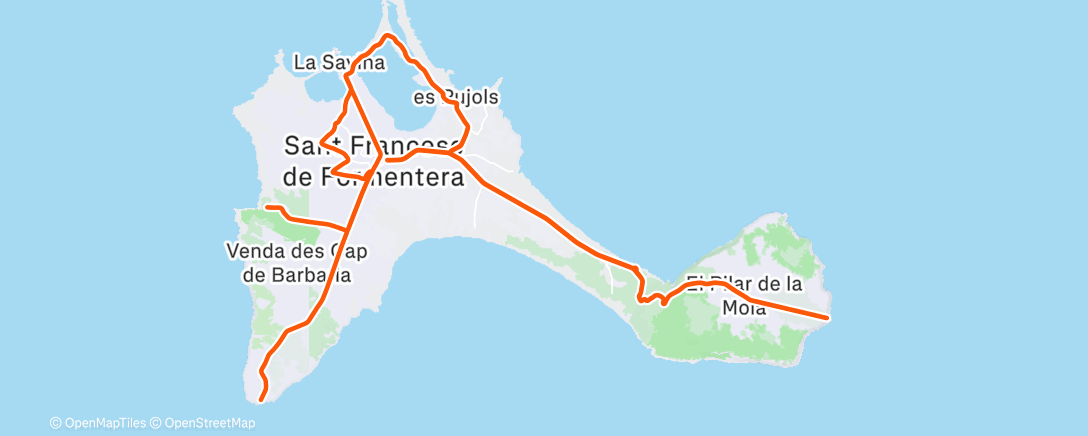 Map of the activity, Bicicleta por la mañana