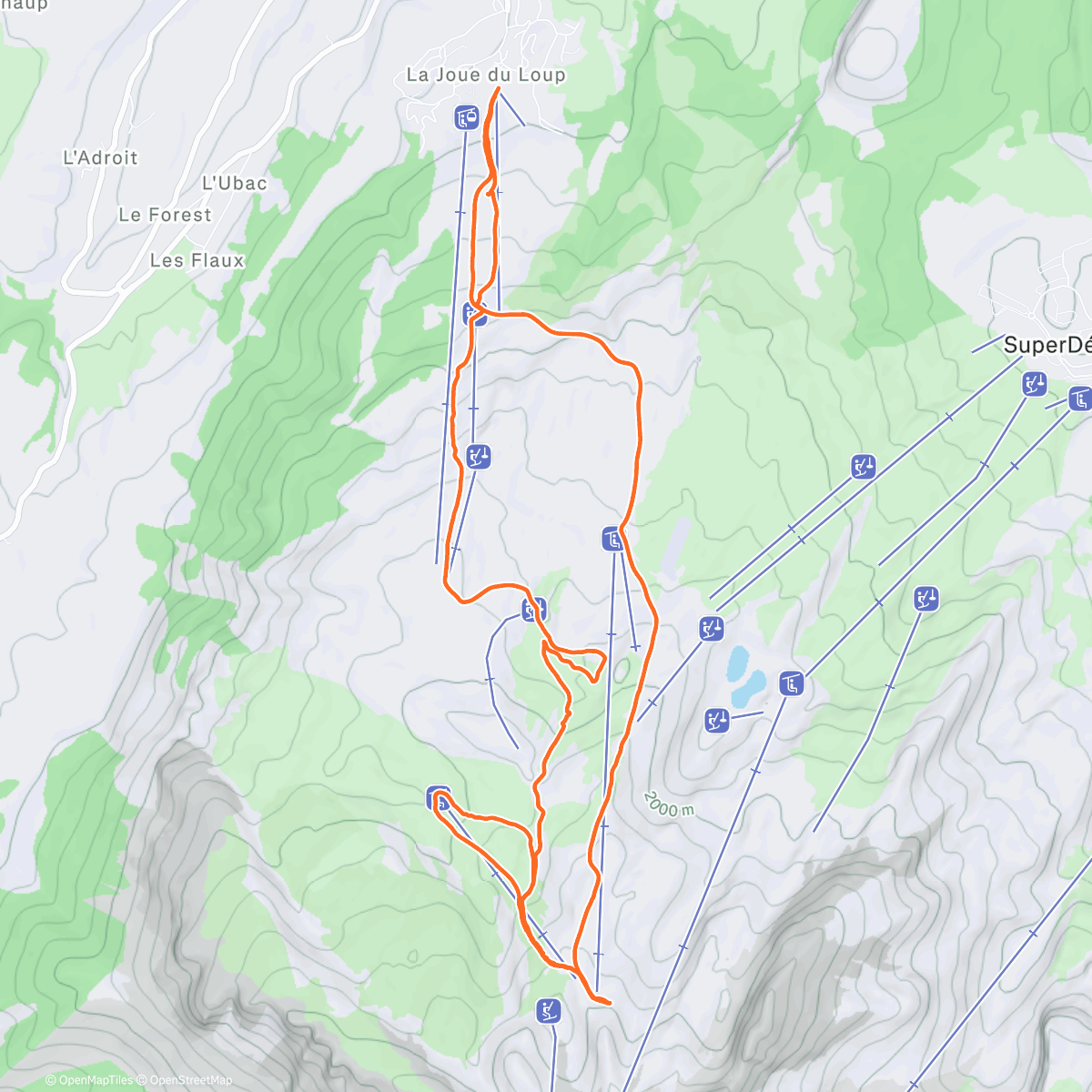 Map of the activity, La Joue