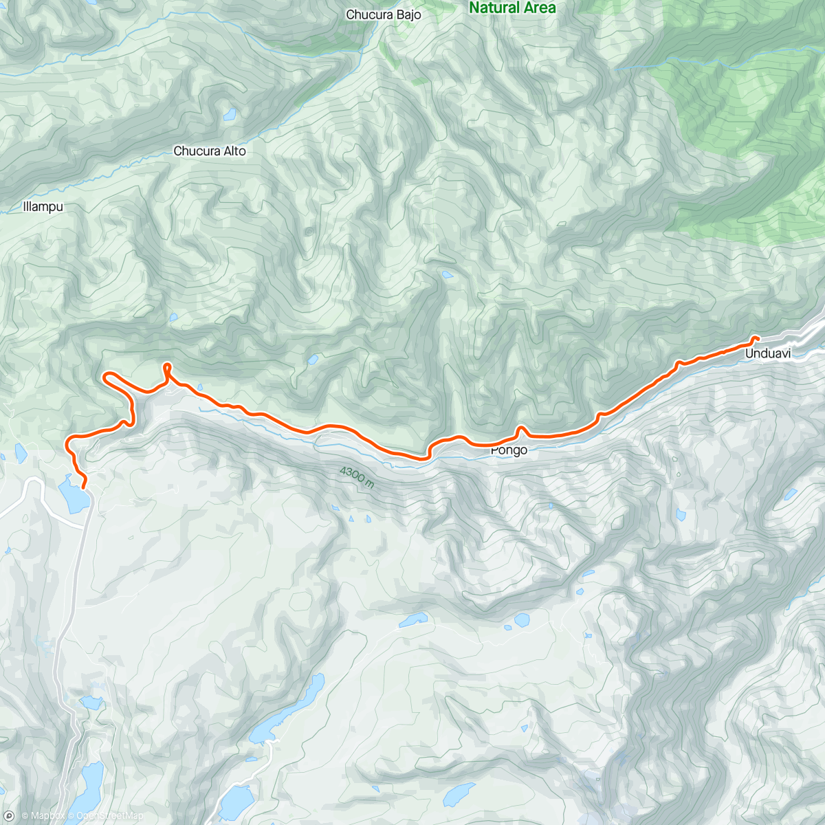 Map of the activity, Death road warm up road.