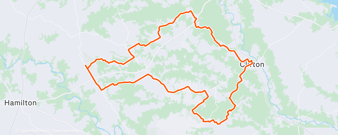 Map of the activity, Cycling